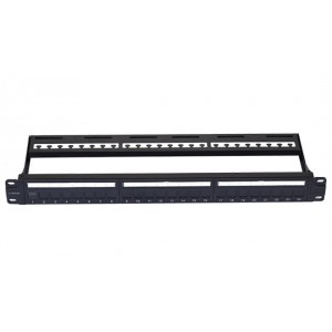 VCCPUF6241 # VIVANCO CAT 6 24 PORT PATCH PANEL, UNSHIELDED, DUST-PROOF SHUTTER, LOADED