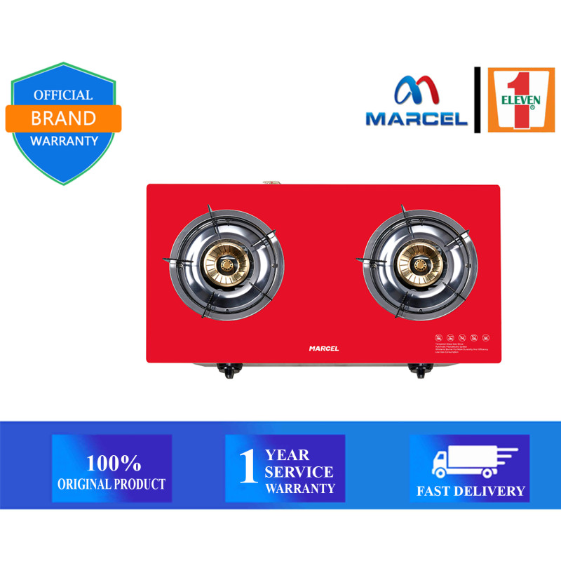 Marcel Gas Stove MGS-GNS2 Plain Red (LPG/NG)