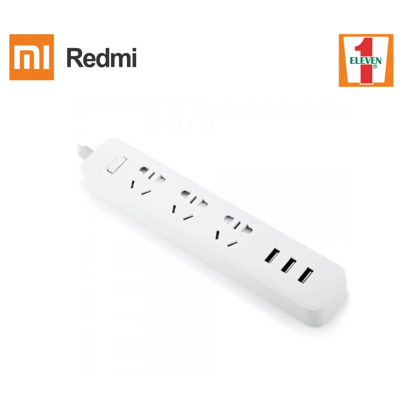 MI Power Strip 3 USB output white